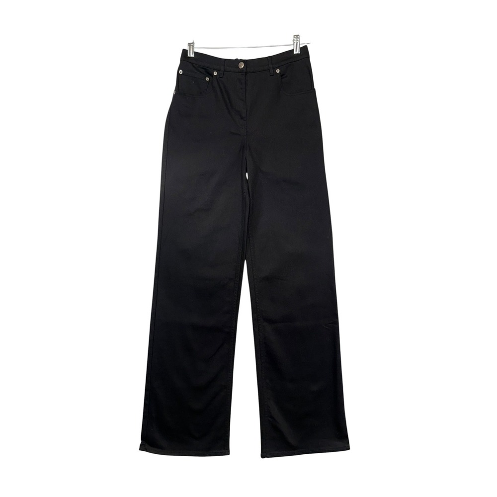Thakoon High Waisted Denim Pant Black Wide Leg Size 6 PT09BK6 NEW